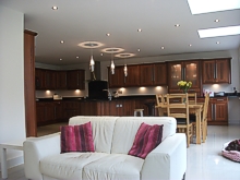 Completed modern kitchen/diner